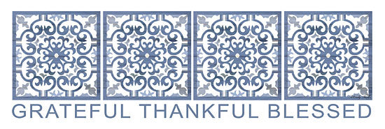 Cindy Jacobs CIN1189 - Grateful, Thankful, Blessed Grateful, Thankful, Blessed, Blue & White, Tiles from Penny Lane