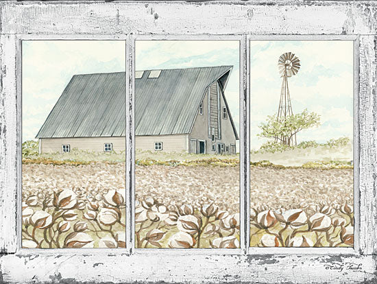 Cindy Jacobs CIN1196 - Farmland View Window, Barn, Cotton,  Fields, Windmill from Penny Lane