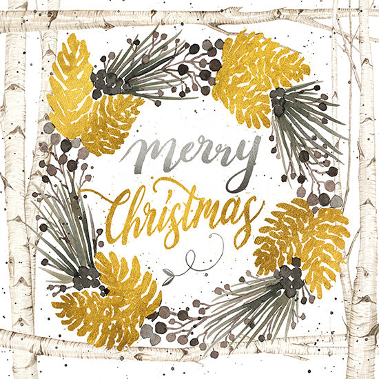 Cindy Jacobs CIN1238 - Merry Christmas Birch Wreath Merry Christmas, Holidays, Birch Trees, Wreath from Penny Lane