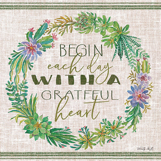 Cindy Jacobs CIN1273 - CIN1273 - Grateful Heart Succulent Wreath - 12x12 Signs, Succulents, Wreath, Linen Tea Towel, Grateful Heart from Penny Lane