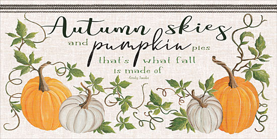 Cindy Jacobs CIN1285 - CIN1285 - Autumn Skies and Pumpkin Pies - 24x12 Signs, Pumpkins, Pie, Autumn Skies, Fall, White Pumpkins, Quotes, Typography from Penny Lane