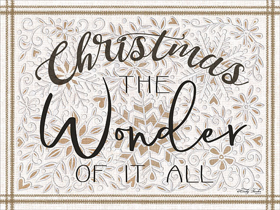 Cindy Jacobs CIN1290 - Christmas the Wonder of It All Holidays, Gold and White, Grain Sack, Calligraphy, Wonder from Penny Lane