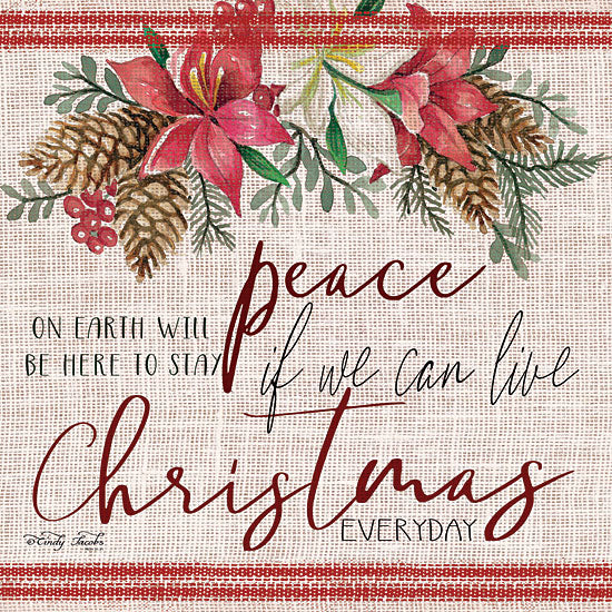 Cindy Jacobs CIN1297 - Peace on Earth Peace on Earth, Pine Cones, Grain Sack, Berries, Holidays from Penny Lane