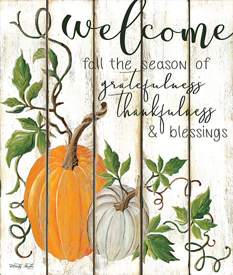 Cindy Jacobs CIN1333 - CIN1333 - Welcome Fall  - 12x16 Signs, Typography, Welcome, Fall, Pumpkins, Wood Planks from Penny Lane