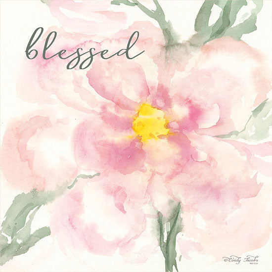 Cindy Jacobs CIN1371 - Floral Blessed Flowers, Blooms, Botanical, Watercolor, Blessed from Penny Lane