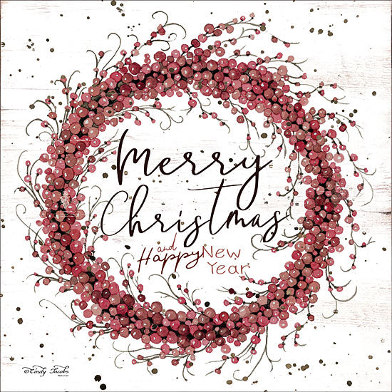 Cindy Jacobs CIN1415 - Merry Christmas Berry Wreath Holidays, Wreath, Berries, Signs, Happy New Year from Penny Lane