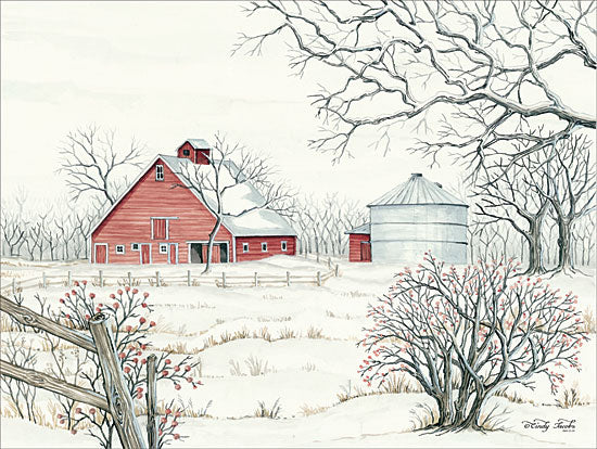Cindy Jacobs CIN1417 - Winter Barn Barn, Farm, Snow, Winter, Landscape from Penny Lane