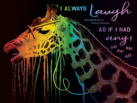 Cindy Jacobs CIN1444 - I Always Laugh - 16x12 Giraffe, Laugh, Irony, Rainbow, Glasses, Humorous, Tween, Whimsy from Penny Lane