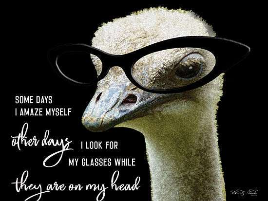 Cindy Jacobs CIN1450 - Ostrich Some Days I Amaze Myself - 16x12 Ostrich, Humorous, Glasses, Irony from Penny Lane