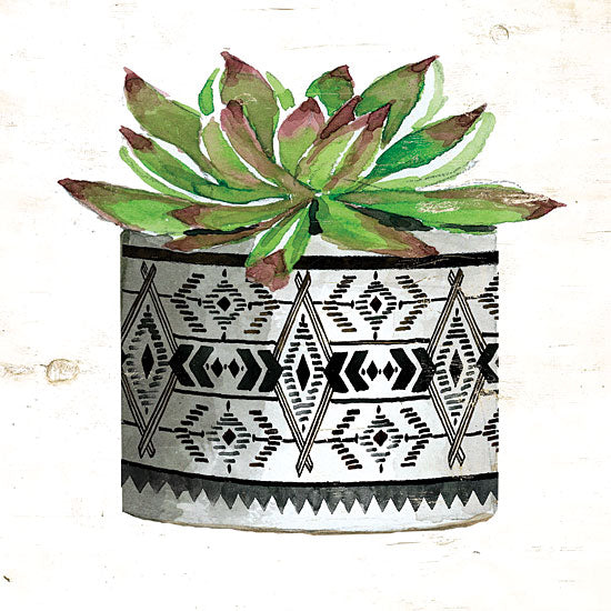 Cindy Jacobs CIN1499 - Mud Cloth Succulent III - 12x12 Succulents, Mud Cloth Pot, Southwestern, Cactus from Penny Lane