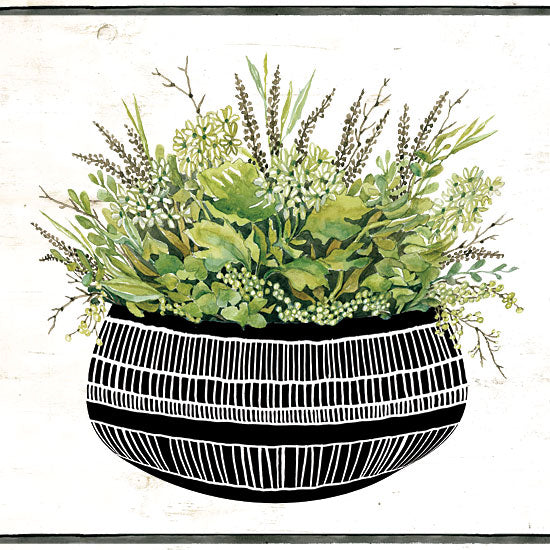 Cindy Jacobs CIN1504 - Mud Cloth Black and White Succulent III - 12x12 Succulents, Mud Cloth Pot, Southwestern, Cactus from Penny Lane