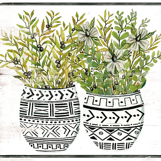 Cindy Jacobs CIN1505 - Mud Cloth Black and White Succulent IV - 12x12 Succulents, Mud Cloth Pot, Southwestern, Cactus from Penny Lane