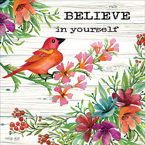 Cindy Jacobs CIN1585 - Believe in Yourself - 12x12 Birds, Flowers, Believe in Yourself, Shiplap from Penny Lane