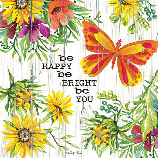 Cindy Jacobs CIN1589 - Be Happy - 12x12 Flowers, Butterflies, Be Happy, Be You, Autumn, Sunflowers, Shiplap from Penny Lane