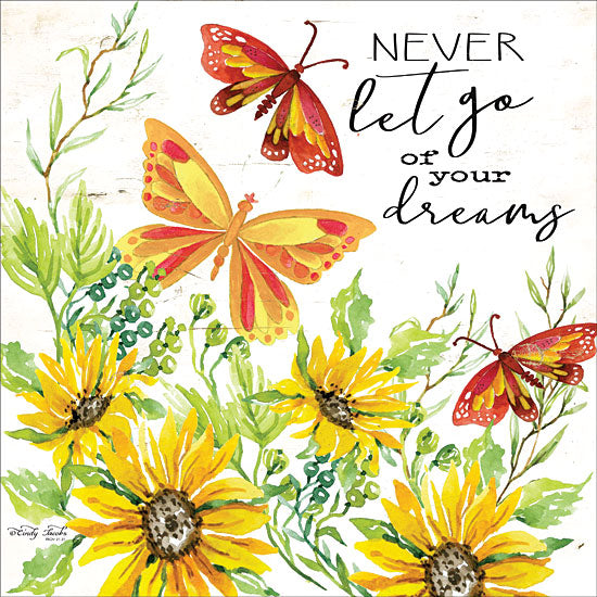 Cindy Jacobs CIN1591 - Never Let Go of your Dreams - 12x12 Flowers, Butterflies, Never Let Go of Your Dreams, Sunflowers, Autumn from Penny Lane