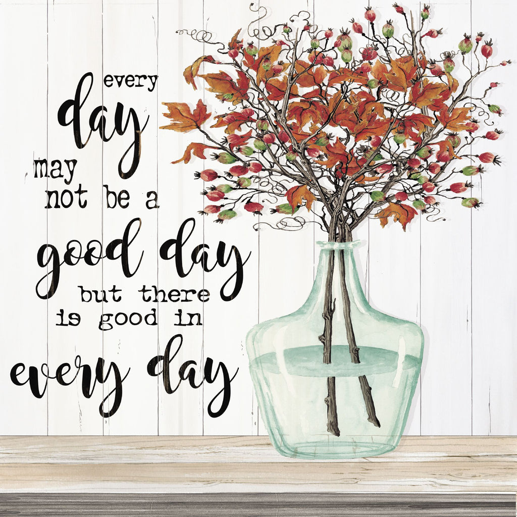 Cindy Jacobs CIN1623 - CIN1623 - Good day in Every Day - 12x12 Good in Every Day, Glass Vase, Branches, Berries, Shiplap, Motivational from Penny Lane
