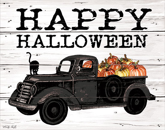 Cindy Jacobs CIN1645 - CIN1645 - Happy Halloween Black Truck - 16x12 Happy Halloween, Truck, Black Truck, Pumpkins, Halloween, Autumn from Penny Lane