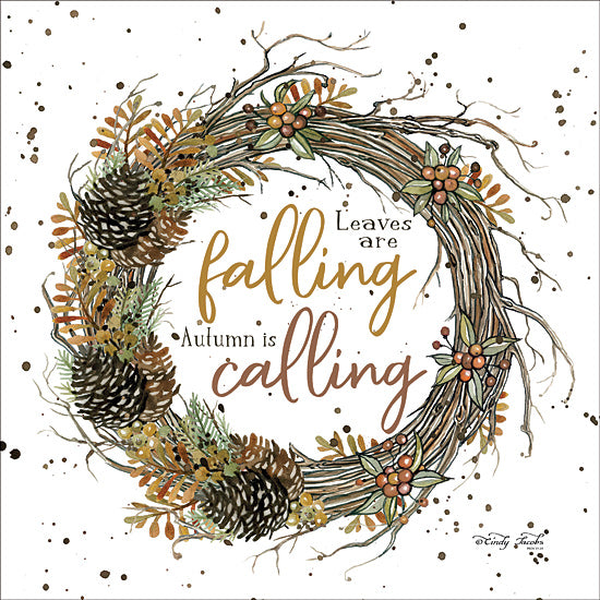 Cindy Jacobs CIN1674 - CIN1674 - Autumn in Calling Wreath - 12x12 Grapevine Wreath, Pinecones, Autumn, Wreath from Penny Lane