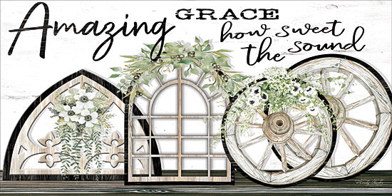Cindy Jacobs CIN1699 - CIN1699 - Amazing Grace - 18x9 Amazing Grace, Song, Religious, Window Arches, Flowers from Penny Lane