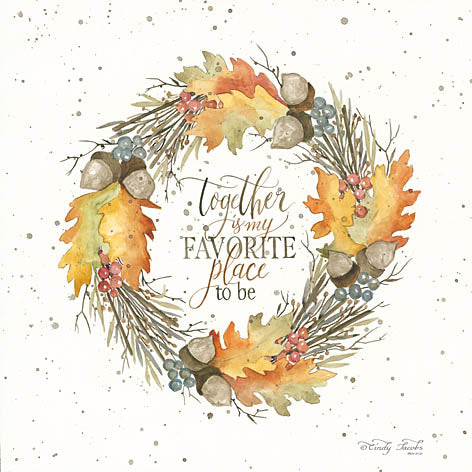 Cindy Jacobs CIN851 - Together Wreath - Together, Wreath, Autumn, Acorns, Leaves from Penny Lane Publishing