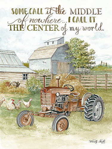 Cindy Jacobs CIN928 - Center of My World - Antiques, Tractor, Farm, Chickens, Field from Penny Lane Publishing