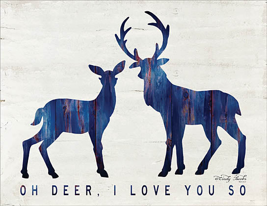 Cindy Jacobs CIN943 - Oh Deer, I Love You So - Deer, Love, Blue, Wood Inlay from Penny Lane Publishing