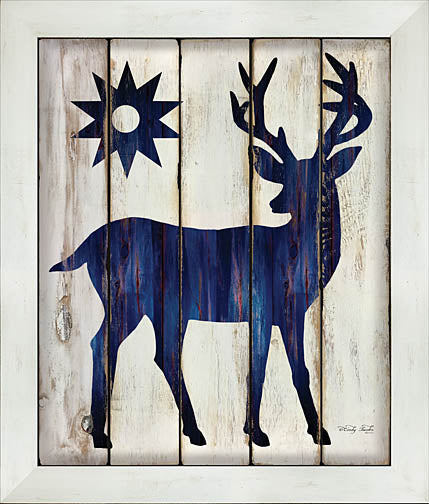Cindy Jacobs CIN946 - Midnight Blue Deer I  - Deer, Sun, Wood Planks, Blue from Penny Lane Publishing