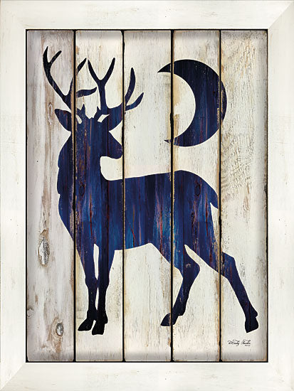 Cindy Jacobs CIN947 - Midnight Blue Deer II - Deer, Moon, Blue, Wood Planks from Penny Lane Publishing