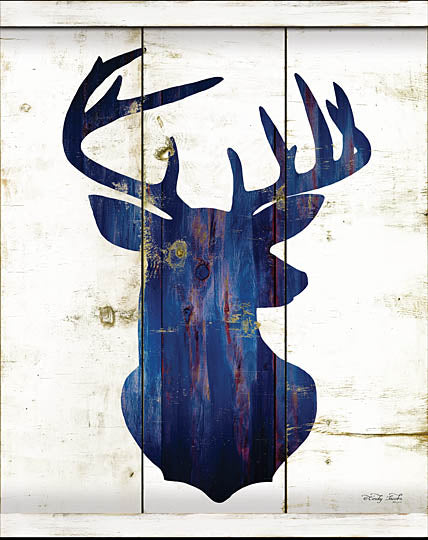Cindy Jacobs CIN948 - Midnight Blue Deer III - Deer, Silhouette, Wood Planks, Blue from Penny Lane Publishing