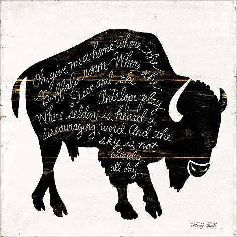 Cindy Jacobs CIN949 - Buffalo in Black - Buffalo, Black & White, Oh Give Me a Home, Song from Penny Lane Publishing