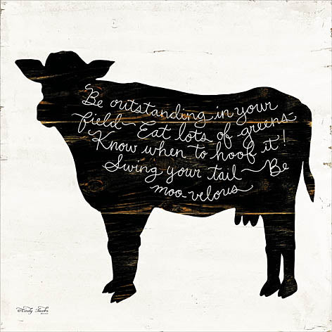 Cindy Jacobs CIN959 - Cow - Be Outstanding - Cow, Motivating, Black & White, Calligraphy from Penny Lane Publishing