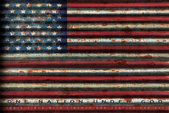 Cindy Jacobs CIN988 - American Flag on Metal - American Flag, America, USA, Americana, One Nation from Penny Lane Publishing