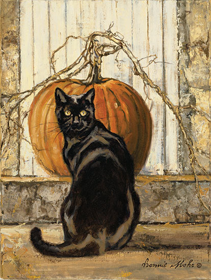 Bonnie Mohr COW327 - COW327 - Black Cat - 12x16 Halloween, Pumpkin, Black Cat, Primitive, Autumn from Penny Lane