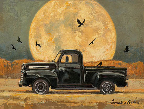 Bonnie Mohr COW328 - COW328 - Harvest Moon - 16x12 Harvest Moon, Truck, Vintage, Blackbirds, Fall from Penny Lane