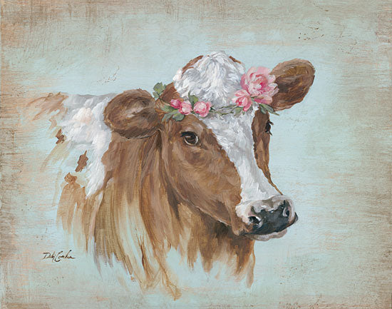 Debi Coules DC100 - Penelope Cow, Pink Flowers, Flower Crown from Penny Lane
