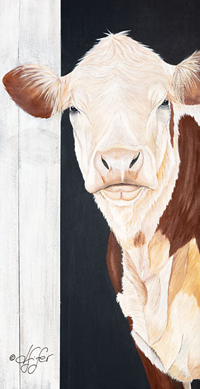 Diane Fifer DF103 - Come on In - 9x18 Cow, Barn Door, Farm, Portrait from Penny Lane