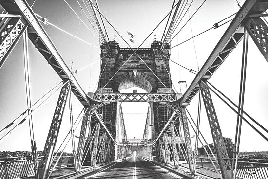 Donnie Quillen DQ146 - Gray Matter - 18x12 Bridge, Cincinnati, Ohio, Suspension Bridge, Photography from Penny Lane