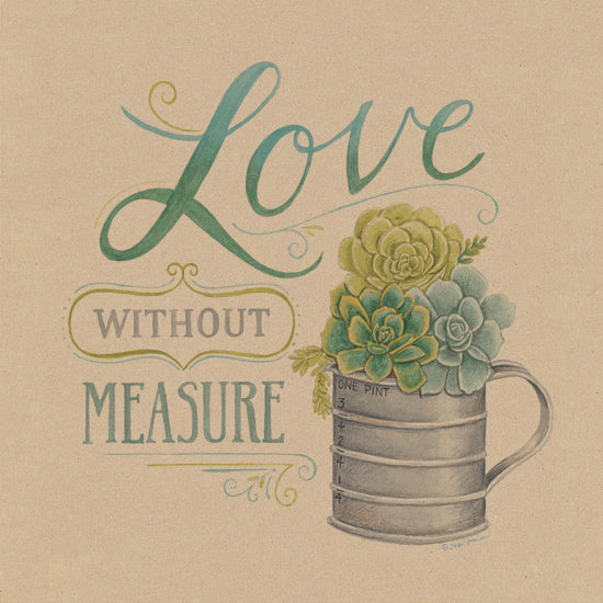 Deb Strain DS1608 - Love Without Measure - Love, Measuring Cup, Succulents, Antiques from Penny Lane Publishing