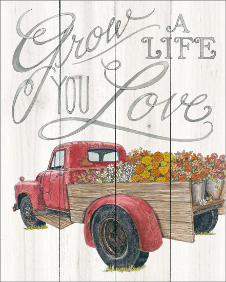 Deb Strain DS1679 - Find Joy - 12x16 Truck, Flowers, Find Joy, Black Truck, Calligraphy from Penny Lane