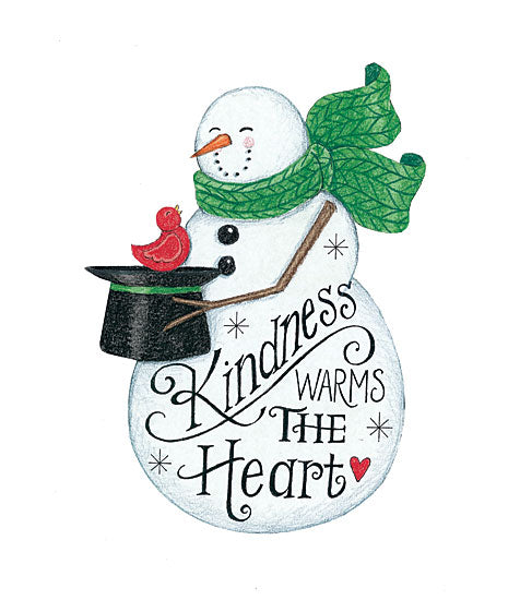 Deb Strain DS1719 - Kindness Warms the Heart Snowman - 12x16 Snowman, Birds, Kindness Warms the Heart, Hearts from Penny Lane
