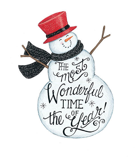 Deb Strain DS1720 - Wonderful Time Snowman - 12x16 Snowman, The Most Wonderful Time, Holidays from Penny Lane