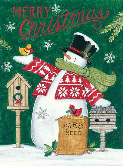 Deb Strain DS1732 - Merry Christmas Snowman Snowman, Birds, Birdhouses, Holidays, Winter, Snow, Whimsical from Penny Lane