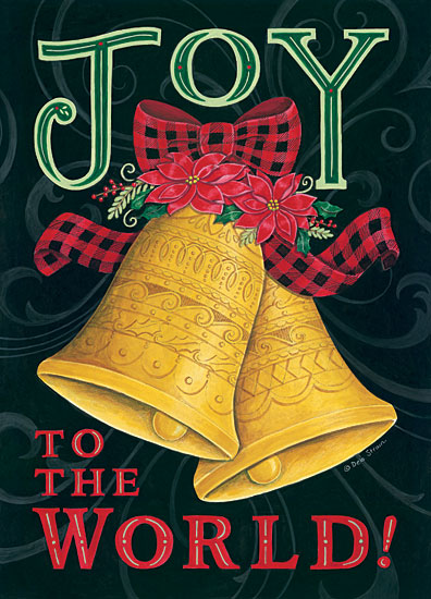 Deb Strain DS1735 - Christmas Bells - 12x16 Bells, Joy, Christmas, Holiday, Joy to the World, Chalkboard Art, Poinsettias from Penny Lane