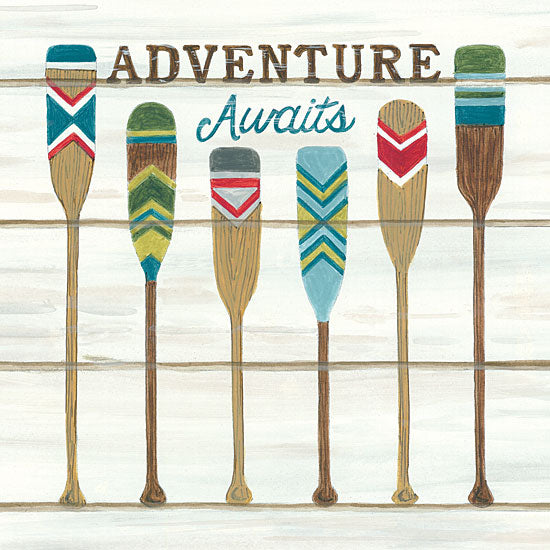 Deb Strain DS1740 - Adventure Awaits - 12x12 Adventure Awaits, Oars, Canoeing, Shiplap from Penny Lane