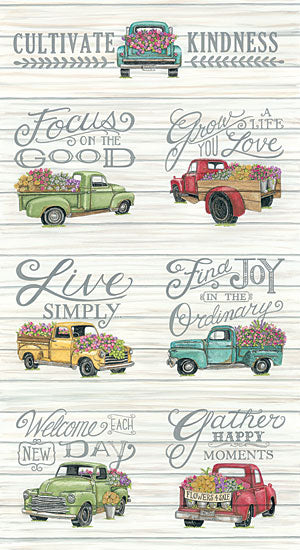 Deb Strain DS1794 - Cultivate Kindness - 9x18 Kindness, Trucks, Flower Trucks, Calligraphy, Old Trucks from Penny Lane