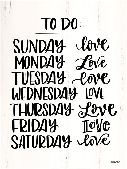 Imperfect Dust DUST143 - To Do List Days of the Week, Love, List, Calligraphy from Penny Lane