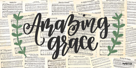 Imperfect Dust DUST244 - Amazing Grace - 18x9 Amazing Grace, Sheet Music, Calligraphy, Greenery, Music from Penny Lane