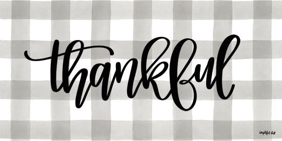Imperfect Dust DUST250 - Thankful - 18x9 Thankful, Gingham, Plaid, Gray and White, Signs from Penny Lane