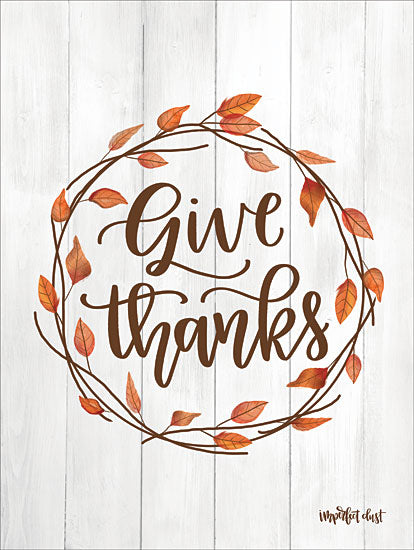 Imperfect Dust DUST321 - DUST321 - Give Thanks Wreath - 12x16 Give Thanks, Wreath, Thanksgiving, Calligraphy, Shiplap from Penny Lane