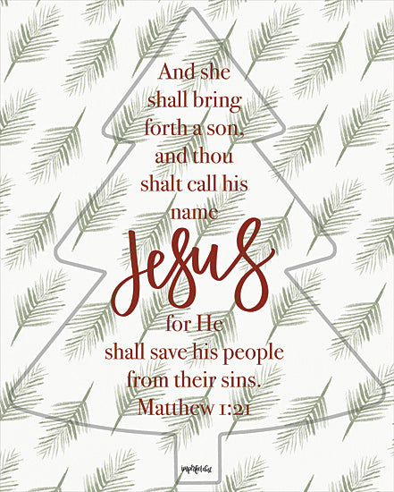 Imperfect Dust DUST439 - DUST439 - Call His Name Jesus - 12x16 Jesus, Bible Verse, Christmas, Christmas Tree, Religious from Penny Lane